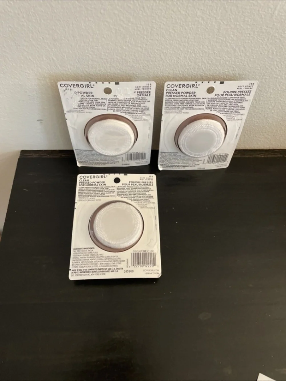 Covergirl Clean Pressed Powder Original with Talc 155 Soft Honey, x3